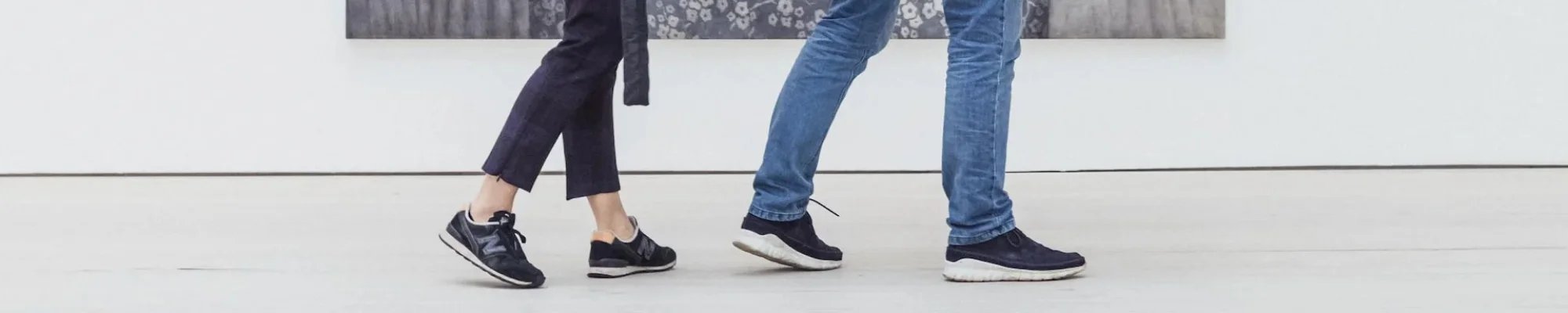 Customers walking across a white commercial floor in Philadelphia