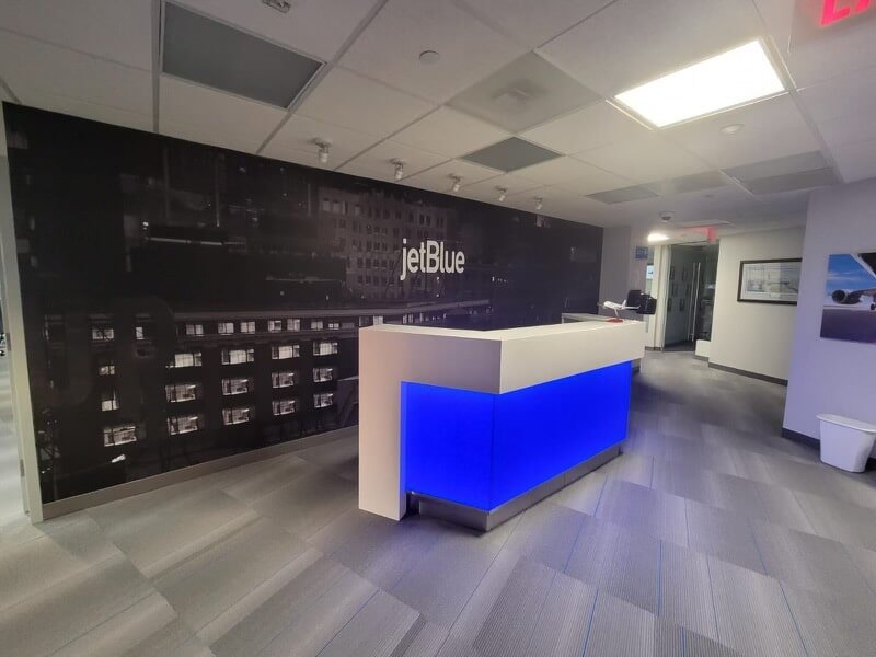 Philadelphia Flooring Solutions's commercial carpet flooring work for JetBlue Airways in Philadelphia, PA