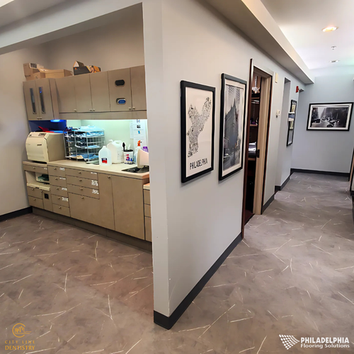 Commercial flooring in a Philadelphia dental office