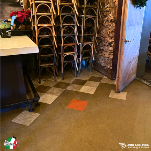 Philadelphia Flooring Solutions's commercial tile flooring work for Porta Asbury Park in Yorktown, PA
