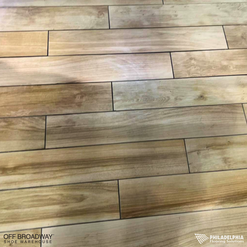 Philadelphia Flooring Solutions's commercial flooring work for Off Broadway Shoes in Philadelphia, PA