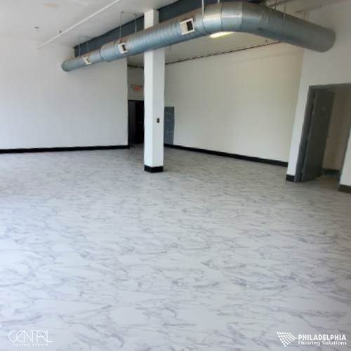 Philadelphia Flooring Solutions's commercial flooring work for Central Tattoo Studio in Philadelphia, PA