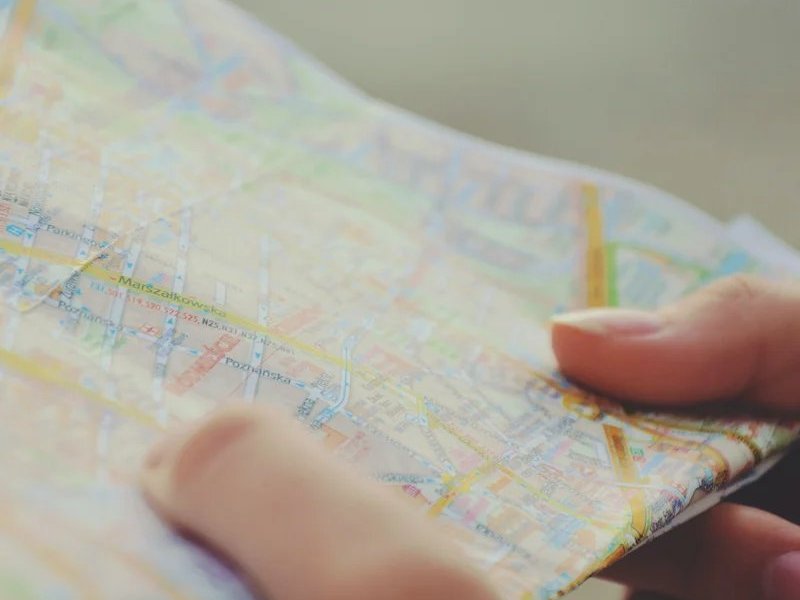 Paper map with philadelphia flooring showroom