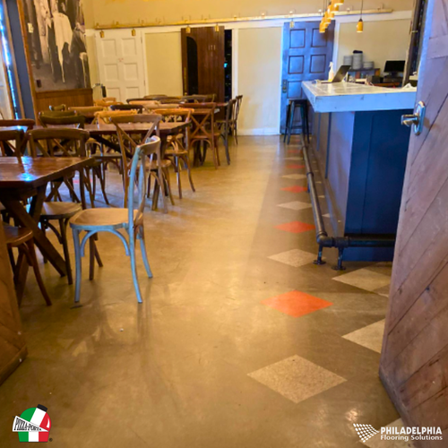 Philadelphia Flooring Solutions's commercial tile flooring work for Porta Asbury Park in Yorktown, PA