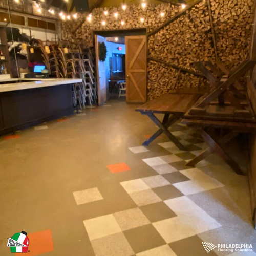 Philadelphia Flooring Solutions's commercial tile flooring work for Porta Asbury Park in Yorktown, PA